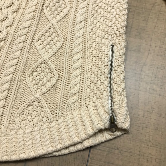 L.L. Bean Fisherman Sweater Tunic Womens Size XS Beige Signature Cotton Pullover - Picture 7 of 12